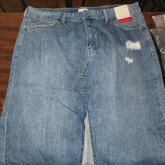 NEW So Denim Midi Skirt Juniors Plus size 2X or 3X - Picture 3 of 7